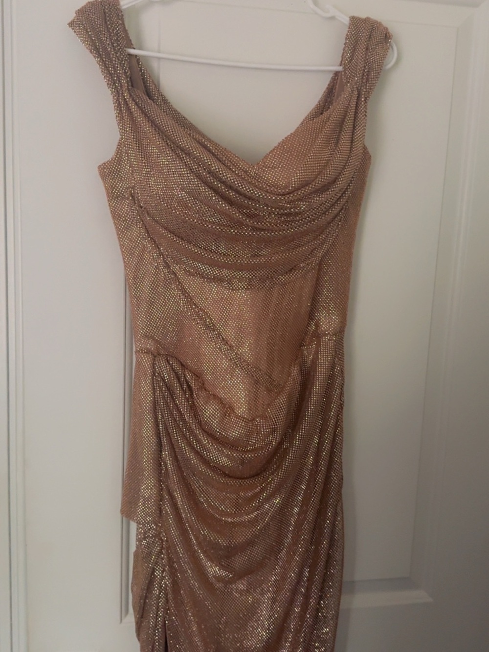 Gold Off-Shoulder Evening Gown - Picture 4 of 5